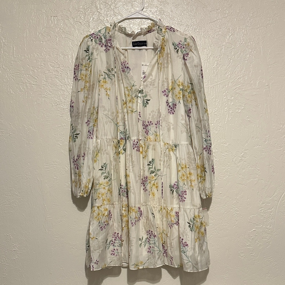 Versona Floral Dress with Yellow and Purple Accents